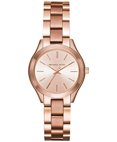 Michael Kors Women's Mini Slim Runway Rose Gold Watch 